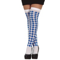 Chaussettes à losanges Oktoberfest blanches et bleues