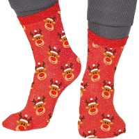 Chaussettes de renne avec paillettes - 1 paire