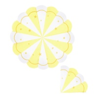 Serviettes triangulaires jaune pastel 16 x 16 cm - 12 pcs.
