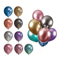 Ballons en latex 30 cm chromés biodégradables - Nordic Balloons - 10 unités