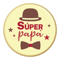 Panneau Super Dad en chocolat blanc - Dekora - 72 unités