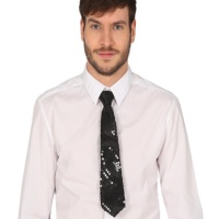Cravate noire à paillettes