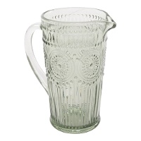 Carafe de 1 L en verre gravé couleur eau verte