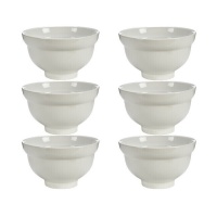 400 ml bol en porcelaine blanche avec forme - 6 pcs.