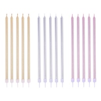 Bougies métalliques de 18 cm de long - PME - 16 pcs.