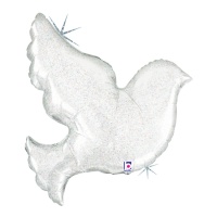 Ballon colombe blanc perle, 86 cm - Grabo