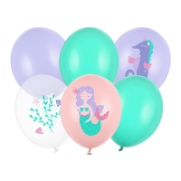 Ballons Sirène 30 cm - PartyDeco - 6 pcs.