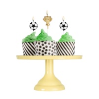Bougies de football avec ballons et tasse - 5 pcs.