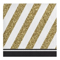 Serviettes de table Golden Birthday 12,5 x 12,5 cm - 16 pièces