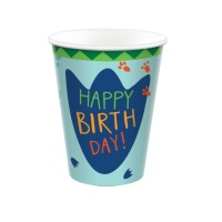 Tasses d'anniversaire Dino Party 250 ml - 8 pcs.