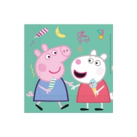 Serviettes de table Peppa Pig et George 16,5 x 16,5 cm - 20 unités