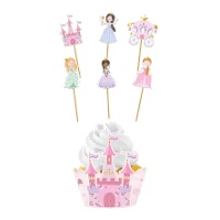 Ensemble de manchons et pics à thème princesse - 6 unités