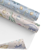 Papier cadeau de dinosaures bébé - 1 unité