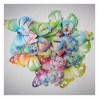 Gaufrettes papillon métalliques colorées - Crystal Candy - 22 unités