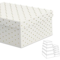 Boîte rectangulaire blanche avec étoiles - 15 pièces
