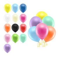 Ballons de gâteau en latex, 30 cm, arc-en-ciel - PartyDeco - 10 pcs.
