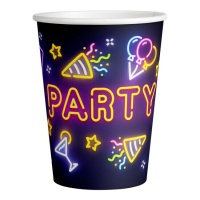 Verres Neon Disco 250 ml - 8 unités