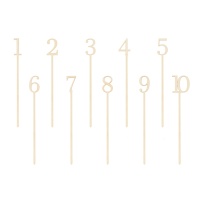Marqueurs de numéros de table en bois - 10 pcs.