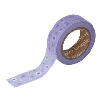 Washi tape fleurs et noeuds lilas - 10 m