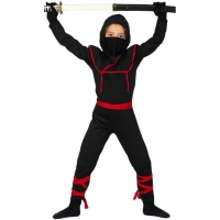 Costume de ninja noir et rouge pour enfants