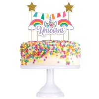 Dessus de gâteau en forme de licorne - 4 pcs.