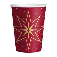 Gobelets de 270 ml Étoile Joyeux Noël - 6 unités