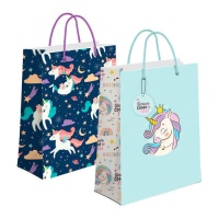 Sac cadeau licorne 32 x 26 x 10 cm - 1 pc.