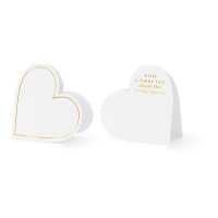 Carte d'accompagnement en forme de coeur - PartyDeco - 10 pcs.