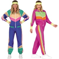 Costume coloré de gymnaste des années 80 pour femmes