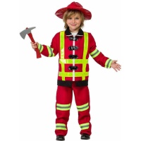 Costume de pompier rouge et jaune pour enfants