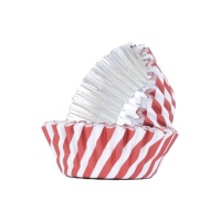 Capsules pour cupcakes rouges et blancs avec intérieur en aluminium - PME - 30 unités