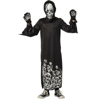 Costume de crâne sinistre phosphorescent pour enfants
