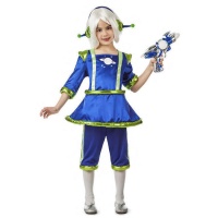 Costume d'Alien bleu avec antennes pour filles