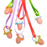 Pendentifs pénis factices couleurs assorties - 6 unités