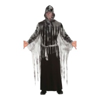 Costume de mort avec capuche grise pour hommes