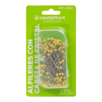 Épingles à tête en cristal jaune 3,8 cm - Castelltort - 175 pcs.