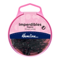 Epingles de sûreté 1.9 et 2.3 cm noir - Hemline - 50 pcs.