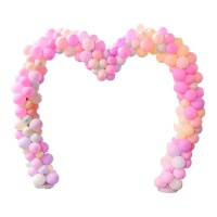 Arche de ballons en forme de coeur 2.6 x 2.2 m - 23 pièces - Liragram