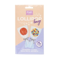 Sachets de sucettes en plastique transparent 15,2 x 9,5 cm - PME - 25 pcs.