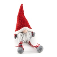 Figurine gnome de 43 cm avec jambes pendantes