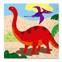 Serviettes de table Dinosaure 16,5 x 16,5 cm - 12 pcs.