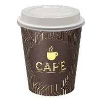 Gobelets en carton de 250 ml pour café avec couvercle percé - 8 unités