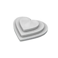 Base en polystyrène en forme de coeur de 27,5 cm - 3 pièces