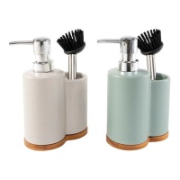Distributeur de savon avec brosse en couleurs neutres - 1 pc.