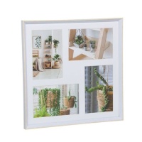 Cadre multi-photos blanc naturel pour 4 photos 10 x 15 cm - DCasa