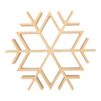 Figurine flocon de neige en bois 26 x 30 x 4 cm - 1 pc.