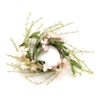 Couronne décorative de 20 cm pour bougie rose