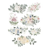 29,7 x 42 cm centre floral papier de riz - Artis decor - 1 pc.