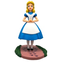 Dessus de gâteau Alice au pays des merveilles avec base de 10,5 cm - 1 pc.