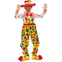 Costume de clown à pois et chapeau pour enfants